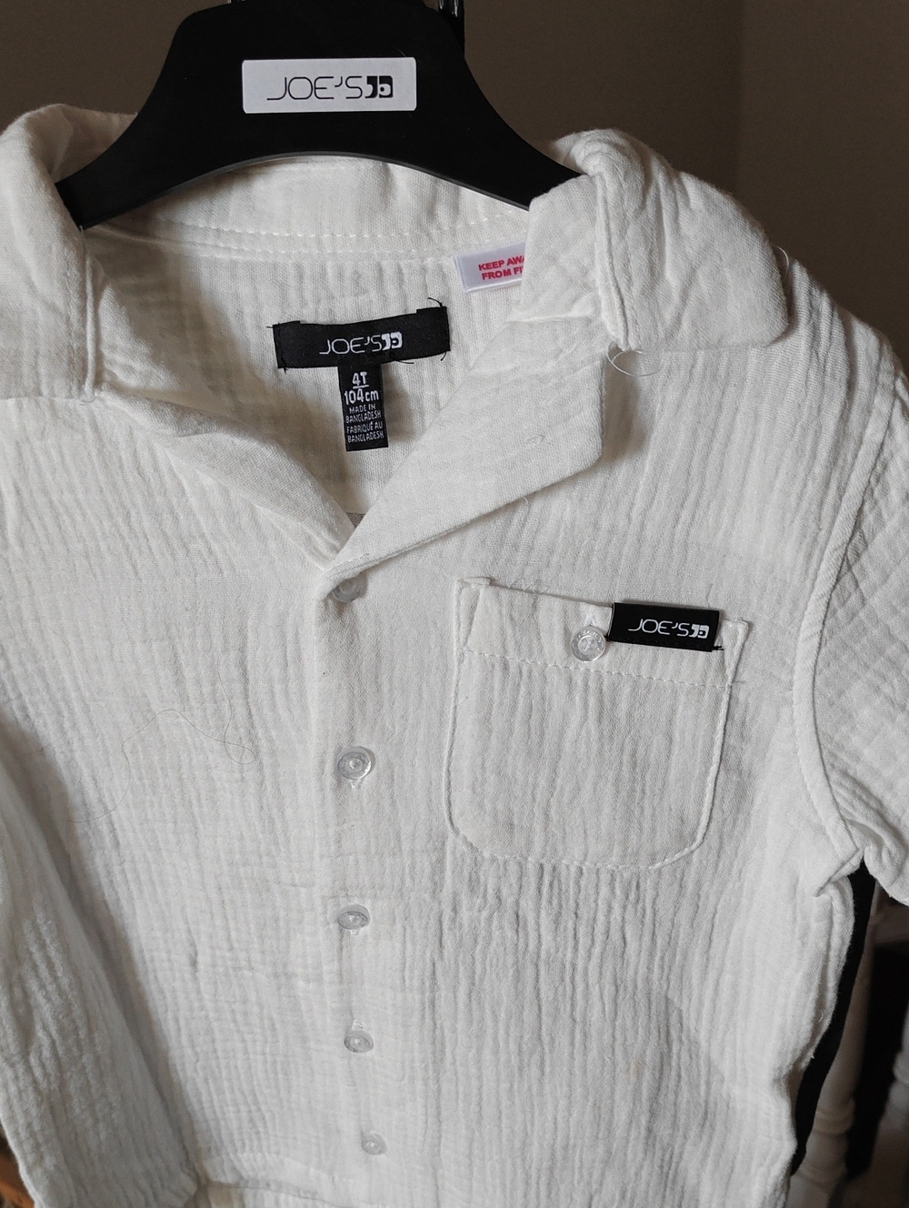 Brand New!Joe's Jean Shorts And Matching Shirt White Textured Button-Down Shirt